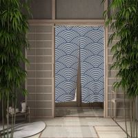 【YD】 Door Curtain Kanagawa Printed Partition Doorway Restaurant Noren Washable Half-Curtain