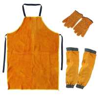 Heavy Duty Gardening Welding Apron Sleeves Gloves Protection Thorn Proof Leather Work Safety Workwear Glaziers Blacksmith