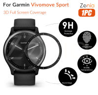 Zenia ฟิล์มป้องกันเต็มหน้าจอ,ฟิล์มกันรอยแบบเต็มขอบโค้งสำหรับ Garmin Vivomove Sport กีฬาสมาร์ทวอทช์ HD 9H 20D ป้องกันการระเบิดฟิล์มกันรอยขีดข่วน1ชิ้น3D HD