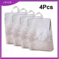 CHIZH 4Pcs พร้อมที่จับ ถุงซักผ้าซักอบรีด ตาข่ายแบบตาข่าย ช่องเปิดขนาดใหญ่พิเศษ ถุงซิปซิป แข็งแรงทนทาน ละเอียดอ่อนและละเอียดอ่อน ถุงซักได้ ซักถุงเท้าชุดชั้นใน