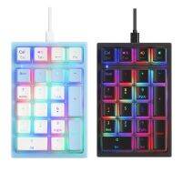 K10แป้นพิมพ์ตัวเลขกลไกแบบมีสาย Mini Numpad RGB แป้นพิมพ์เรืองแสง LED ขยายเค้าโครงสีฟ้า/ดำสำหรับแคชเชียร์ดรอปชิป