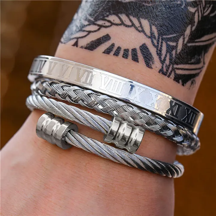 Stainless Steel Cable Bracelet Tricolor Stainless Steel  Etsy