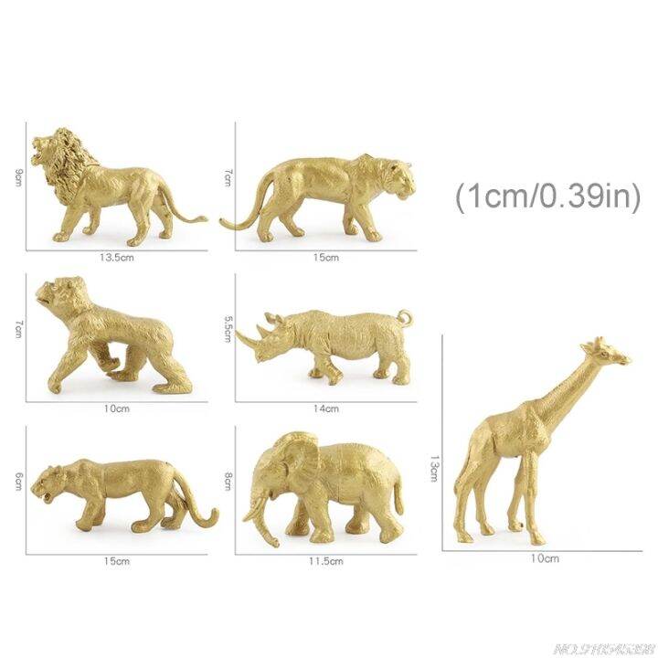 7pcsset-simulation-mini-wild-zoo-animal-figure-model-plastic-lion-tiger-orangutan-rhino-leopard-elephant-jy09-21-dropship