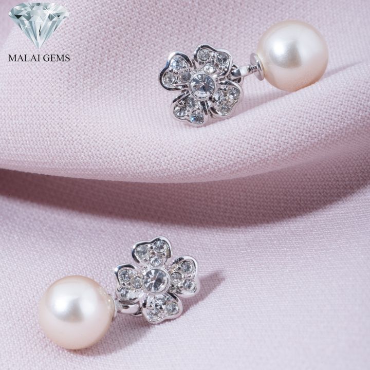 malai-gems-ต่างหูเพชร-เงินแท้-silver-925-เพชรสวิส-cz-เคลือบทองคำขาว-รุ่น11005596-แถมกล่อง-ต่างหูcz-ต่างหูเงินแท้