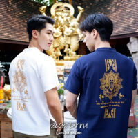 เสื้อยืด เสื้อผ้าฝ้ายพิมพ์ทอง มูเตลู องค์ปู่ท้าวเวสสุวรรณ และ องค์พ่อพระพิฆเนศ S-5XL