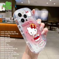 การ์ตูนน่ารักเคสโทรศัพท์สบู่แมว KT ฝาครอบเนื้อนิ่ม TPU โปร่งใสสำหรับ VIVO Y75 Y55 Y76S Y76 Y74S Y77 Y85 V9 Y93 Y91C S12 Y1S Y95 Y91 S1โปร S1 S7โปร V20 S10E V23E V23 S12โปร V23โปร S15โปร V25โปร v21 V25 V25E