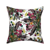 （Customizable pillowcases）bohemian posy white Fabric Pillow Cases 02（Customized contact customer service）02