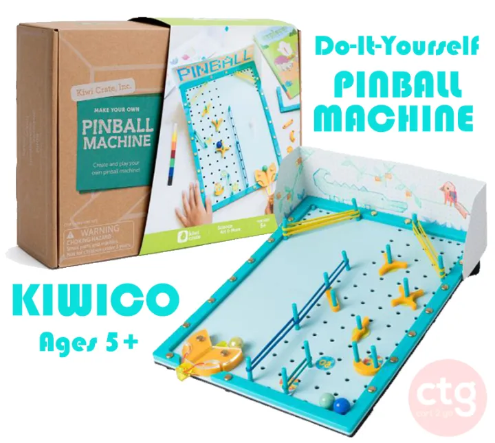 Kiwico Kiwi Crate Educational DIY Pinball Machine Toy Ages 5+ Good for ...