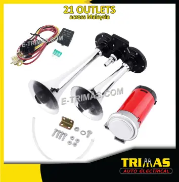 150dB Dual Trumpet Air Horn Loud Electric Horn 12 V with Compressor for Car  Truck Marine Boat