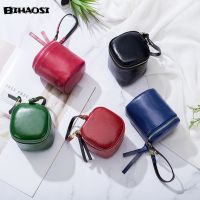 Leather Mini Zero Wallet Portable Mouth Red Envelope Earphone Bucket Bag Fashion Coin Storage Womens Bag Cosmetic Storage
