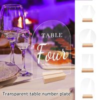 Wooden Base Sign Number Display Stand Place Card Wedding Table Table Sign Holder Clear Restaurant Acrylic Hotel Hexagon Artificial Flowers  Plants