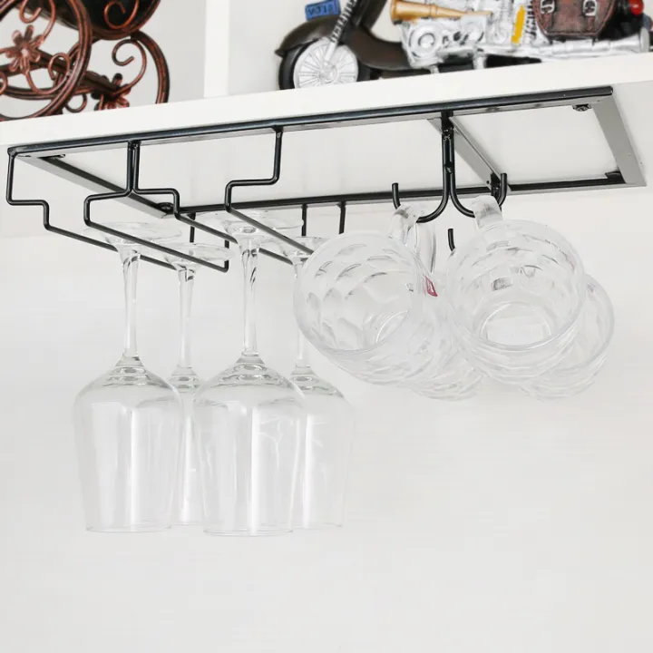 One piece of wrought iron wine glass rack upside down goblet rack home