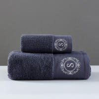 Pakistan Combed Long Staple Cotton Towel Set Solid Color Embroidered Bath Towel Five Star Ho Special Towel High Density Towel