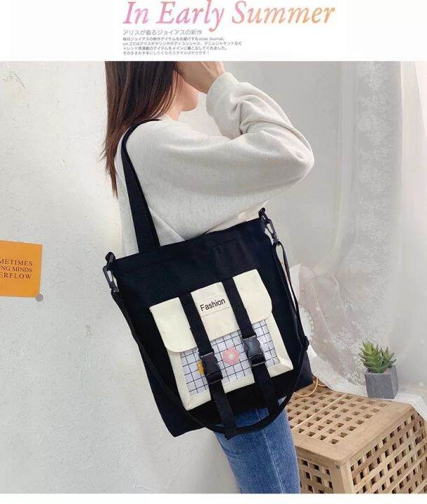 Korean Canvas Bag (Design No.107) Backpack Shoulder Crossbody Tote bag ...