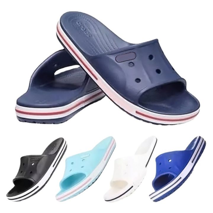 ready-stock-2023crocs-one-line-support-shoes-couple-shoes-beach-shoes-outdoor-flat-bottomed-sandals