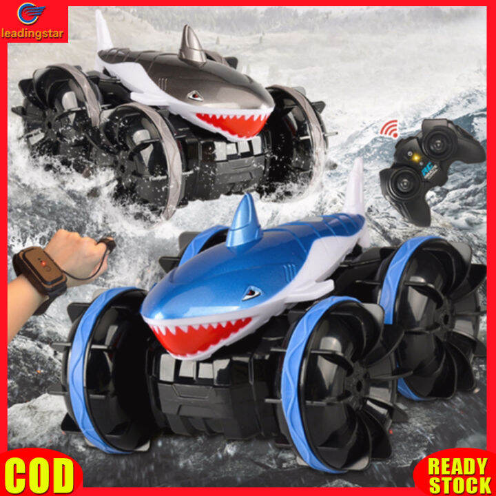 leadingstar-toy-new-2-4g-remote-control-shark-car-rechargeable-360-degree-rotation-amphibious-stunt-remote-control-car-for-boys-girls-gifts