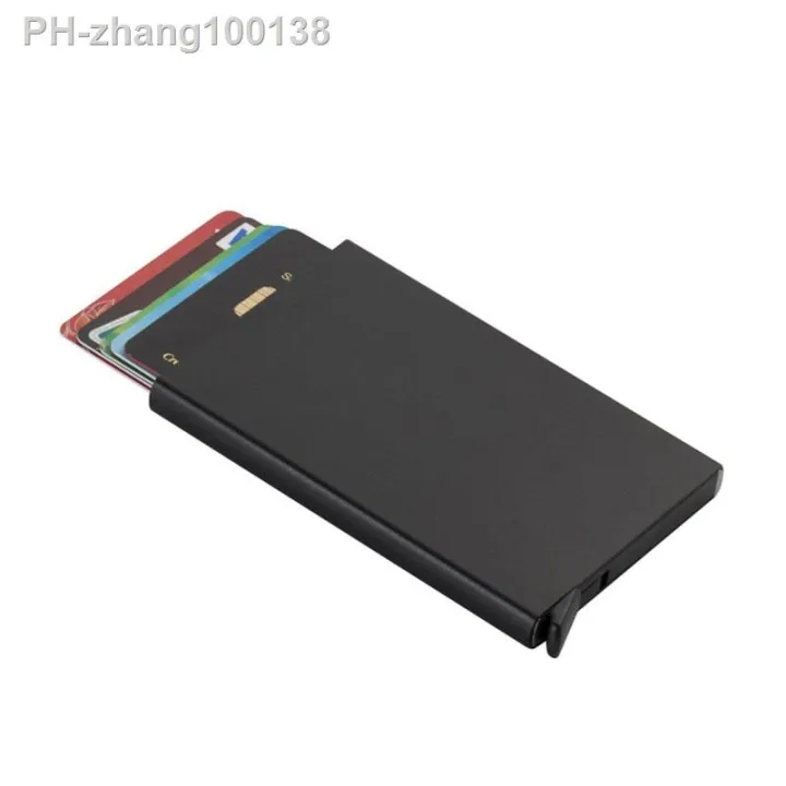 new-free-name-engraving-anti-theft-credit-card-holder-mini-thin-aluminium-metal-wallets-pocket-case-pop-up-purse-for-women-men