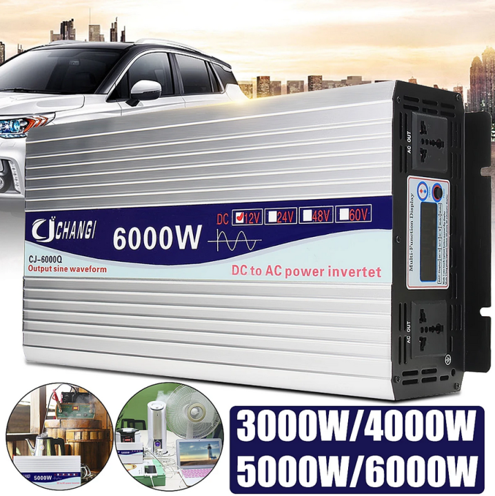 Inverter Tenaga Surya 12V 220V 3000W/4000W/5000W/6000W, Trafo Tegangan ...