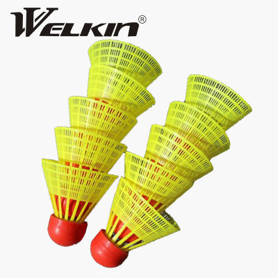 10 Pcs Red head ball Yellow Badminton Super Strong Nylon Plastic Shuttlecocks Indoor Outdoor WELKING Outdoor Sports Accessories