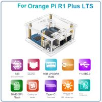 For Orange Pi R1 Plus LTS RK3328 Cortex-A53 Quad-Core 64-Bit 1GB LPDDR3 Development Board Learning Board Development Board +Acrylic Case +Cooling Fan