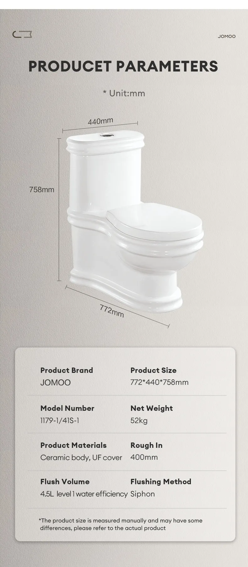 [NEW ARRIVAL] JOMOO Ceramic Toilet Water Saving Powerful Siphoning