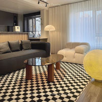 Checkerboard Living Room Car Fashion Home Decor Fluffy Plush Thickened Warm Bedroom Rug Lounge Coffee Table Anti-Slip Mats