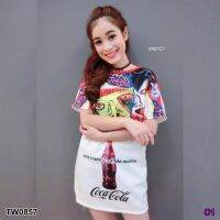 TW0857 เดรสลายปาร์ตี้ Coca-Cola