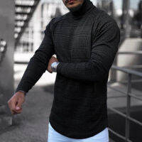 Slim T-Shirt Street Wear All Match คุณภาพดี Slim Fit T-Shirt For Winter Skin-Friendly เสื้อคอเต่า