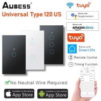 ◘⊕☑ Tuya Smart Switch US WiFi Touch Sensor Wall Light Switch 100-240V NO Neutral Wire Need Voice Control Support Alexa Google Home