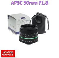 [ เลนส์มือหมุน APSC 50m F1.8 for กล้อง Mirrorless ทุกรุ่น ] ภาพคม ถ่ายวิว ถ่ายคน Portrait ละลายหลัง +  แถม adapter พร้อมใช้งาน เลือกได้ตามยี่ห้อกล้อง FUJI OLYMPUS PANA SONY NIKON1 CANON เช่น รุ่น XA3 EM10 LUMIX A5100 J5 M100 [มีประกัน]