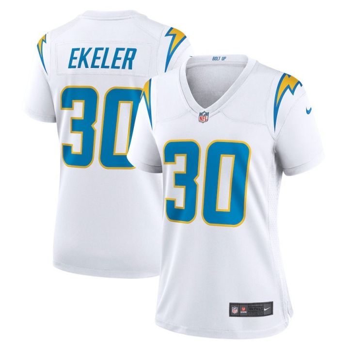 เสื้อกีฬารักบี้-ทีม-nfl-los-angeles-lightning-chargers-เสื้อกีฬาแขนสั้น-ลายทีมออสติน-ekeler-jersey-30-สําหรับผู้หญิง