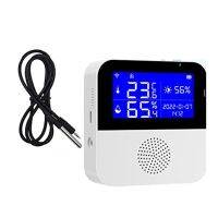 Wi-Fi Temperature Hygrometer Sensor with Probe, Room Humidity Sensor, Smart Control Heating Fan Cooling