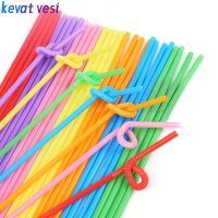 100Pcs Multicolor Plastic Straws Bendable Drinking Straws Disposable Beverage Straws Cocktail Wedding Party Accessories Bar Tool