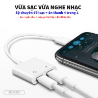 Cáp nối chuyển đổi tai nghe 3.5mm dây dài 12,8 cm 2 trong 1 chất lượng cao cho Apple Iphone Xs Max Xr X 7 8 Plus Ios 12 thumbnail