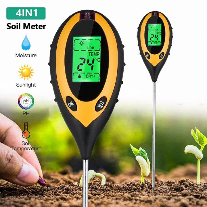 【Shipping From Philippines】Digital 4 in 1 Soil PH Meter Moisture ...