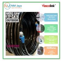 ▽﹍◐ HITAM 40 Meters Outdoor Lan Cable FTP CAT6 Ready To Used Already rj45 Iron And plugbooth Vascolink Black