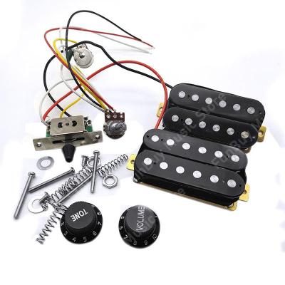 ‘【；】 HH Guitar Humbucker Pickups With 3 Way Guitar Switch 500K Potentiometer 1T1V Wiring Harness Prewired Electric Guitar Pickup