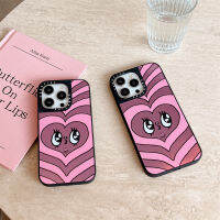 《Kiki》Case.tify High-end Frosted Mirror Cute Phone case for iphone 14 14plus 14pro 14promax 13 13pro 13promax High quality shockproof hard Phone case 12 12pro 12promax 11 Cartoon graffiti pink love heart stickers Official New design for girl ins popular