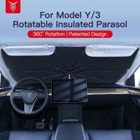 ร่มที่บังแดดกระจกหน้ารถ2021,สำหรับ Tesla โมเดล3 Y 2022แผ่นกันยูวีอุปกรณ์ตกแต่งรถที่บังแดด