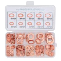 200 Pcs Copper Washers Engine Seal Flat Ring Gasket Fastener Metric Sealing Washer Assortment Set - 9 Sizes