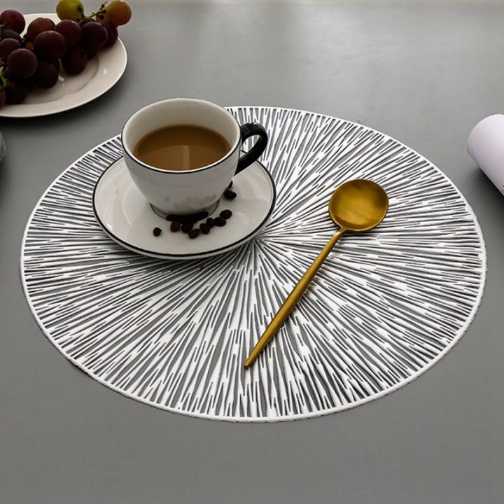 round-placemats-restaurant-hollow-pvc-decoration-meal-mat-anti-hot-dining-table-line-mat-steak-plate-pad