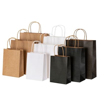 【YF】℡℗  5pcs/lot Paper with Handles Color Packing for Store Wedding Supplies Handbags