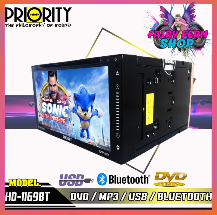 ส่งด่วนในไทย-priority-dvd-1169ml-เครื่องเสียงรถยนต์-จอ-2din-มีบลูทูธ-วิทยุติดรถยนต์-ต่อกล้องถอยได้หน้าจอ-6-95นิ้ว-วิทยุ-dvd