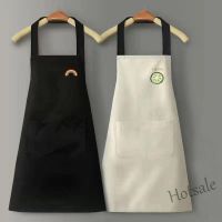 【hot sale】◄❄ D13 Ready Stock Hang Neck Apron large mobile pocket Sleeveless Waterproof Oil-proof Working unifor Kitchen 挂脖可擦手圍裙 围裙