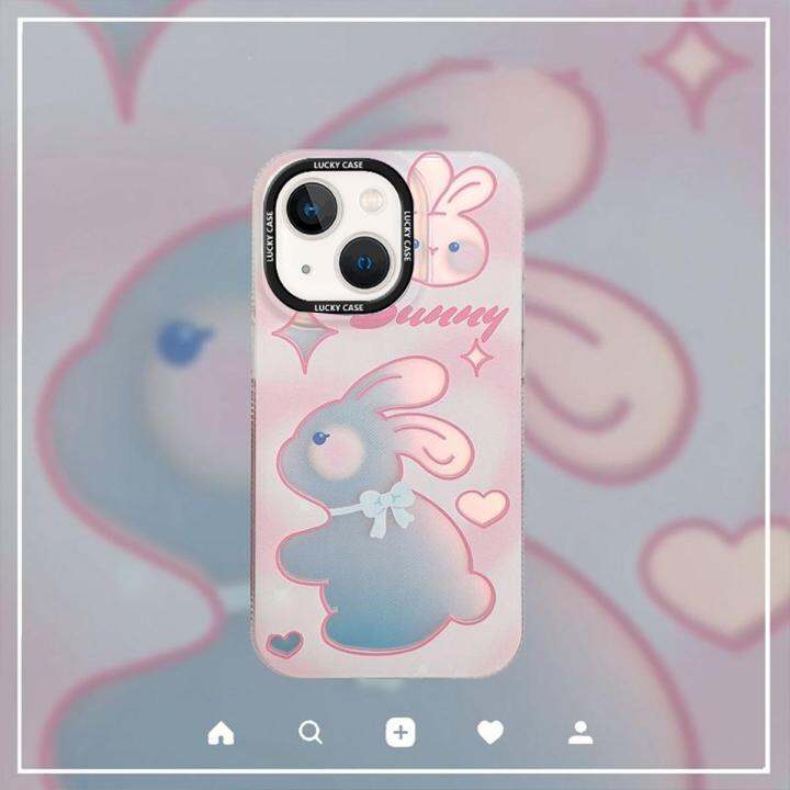 สำหรับ-iphone-casing-for-iphone-14-13-12-11-pro-max-x-xr-xs-max-8-7-6-6s-plus-se-2020-cute-rabbit-phone-case-laser-soft-protective-cover