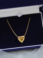 New Japanese and Korean Simple Titanium Steel Plated 18K Gold Love Peach Heart Necklace Light Luxury Temperament Heart Shaped Clavicle Chain Female Trendy ins 卐☑