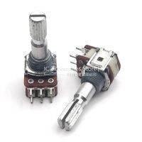 2PCS 12 Type 6Pin A20K Precision Potentiometer A20Kx2 Double Rotary Potentiometer 20KAX2 Flower Shaft 25MM