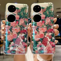 เคสลายดอกไม้หรูหราสวยงามสำหรับเคสโทรศัพท์ Huawei P50กระเป๋าป้องกันการตก P50กระเป๋า