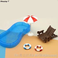 hot【DT】∏♚๑  Dollhouse Miniature Pool Scene Ornament Beach Parasol Accessories