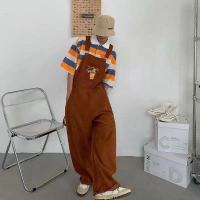 2021 Mens Retro Casual Pants Corduroy College Style Overalls Loose Brownnavy Color Work Trousers Salopettes Romper Jumpsuit